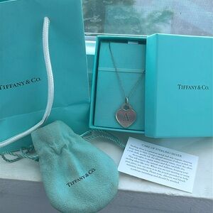 Tiffany Necklace- Sterling silver with letter A engraved